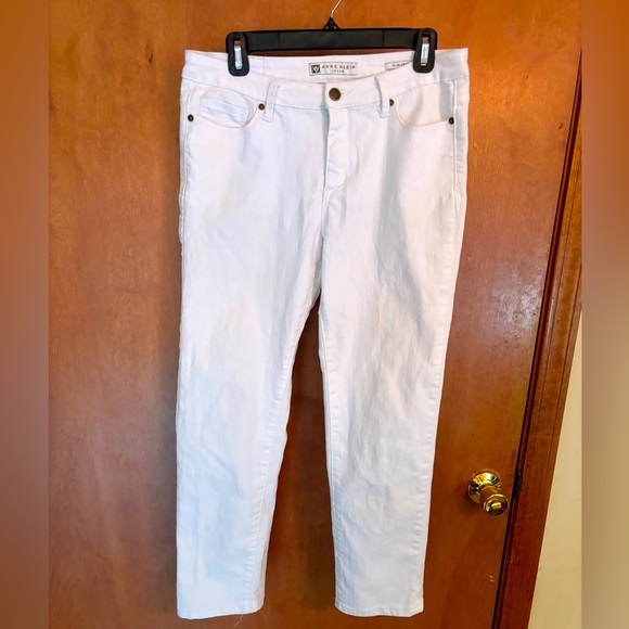 Anne Klein white jeans size 8 slim crop - Picture 1 of 5
